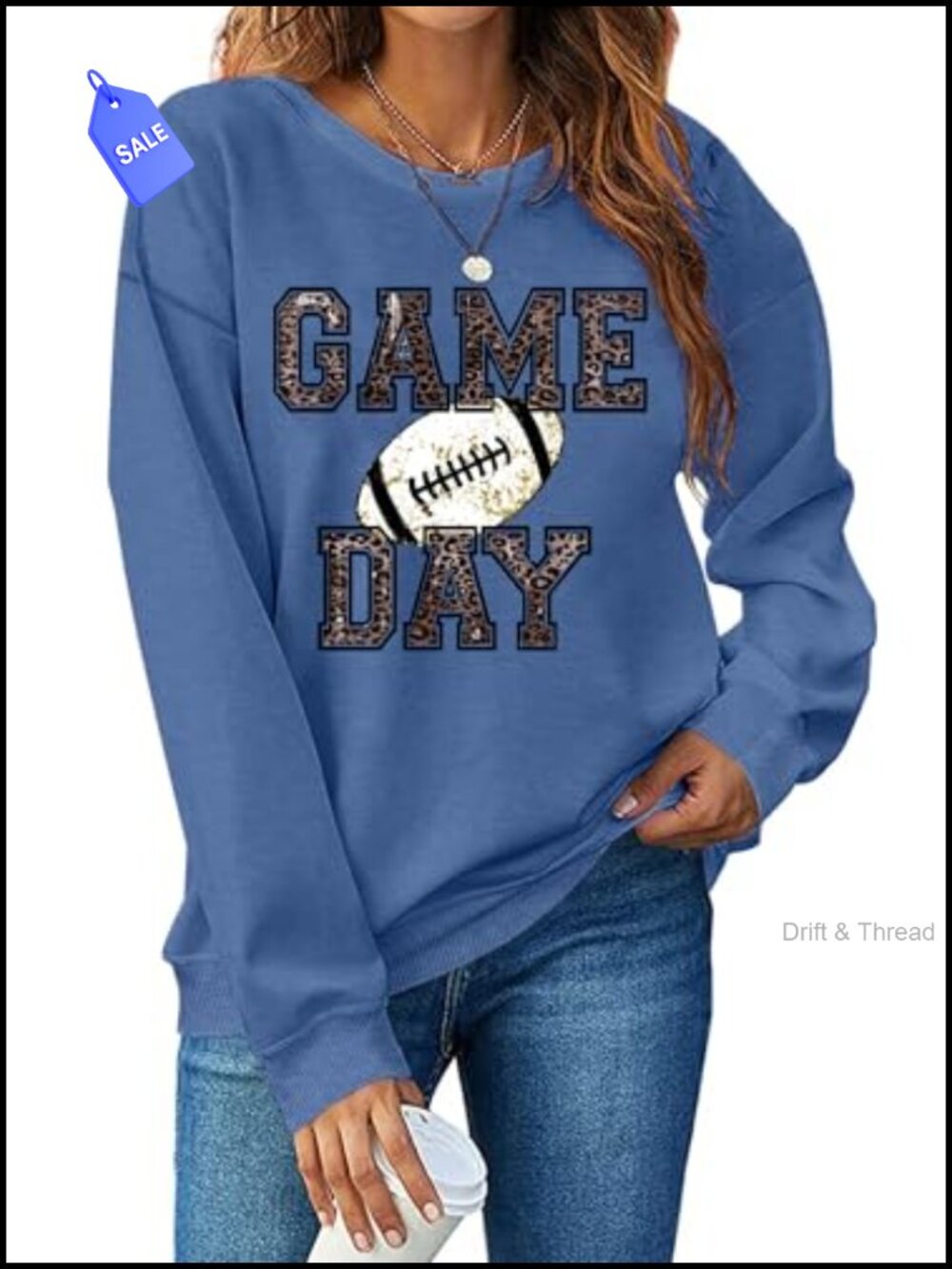 Game Day Sweatshirt Women Football Graphic Long Sleeve Pullover Tops